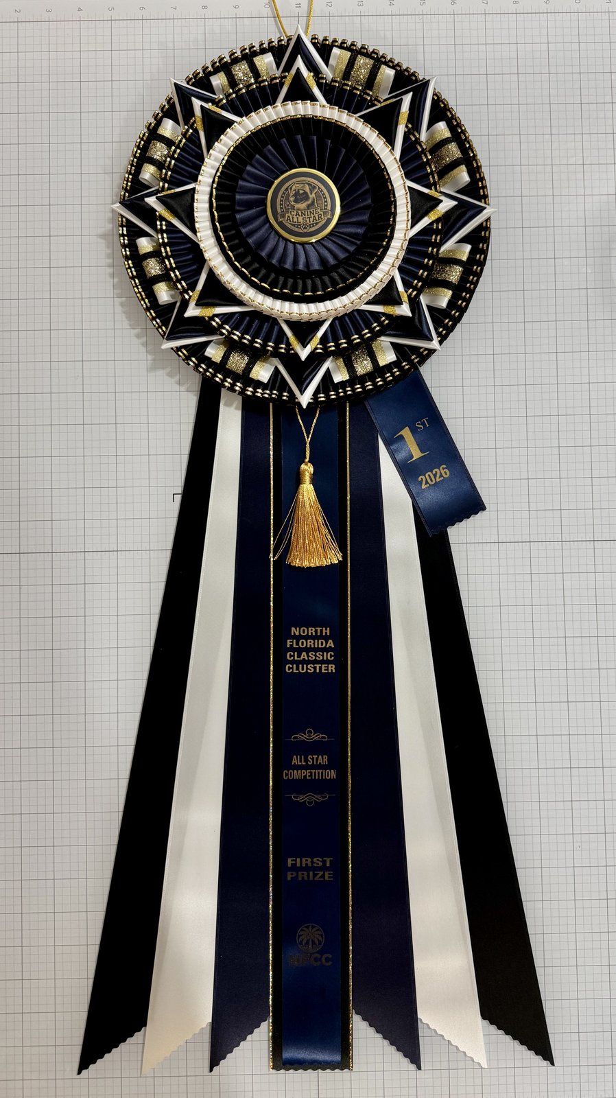 Large First Prize rosette, North Florida Classic Cluster All Star Competition